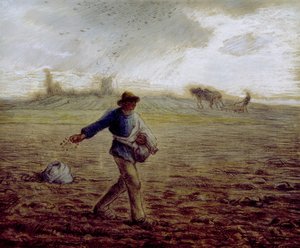 Sower，c.1865（纸上的蜡笔和蜡笔）